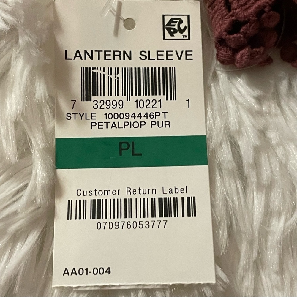 NWT Style & Co. Floral Lantern Sleeve Top, PL - Picture 10 of 10